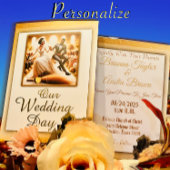 Onze trouwdag gelukzaligheid Elegante bruiloft Folie Uitnodiging