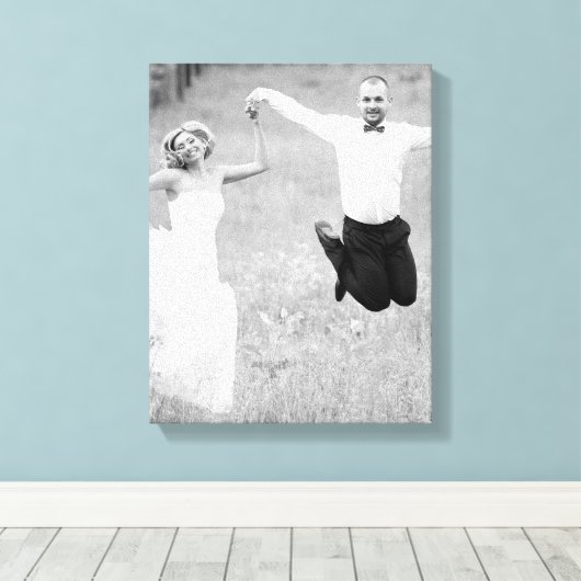 Onze trouwdag gepersonaliseerde trouwfoto canvas afdruk (Insitu (Houten vloer))
