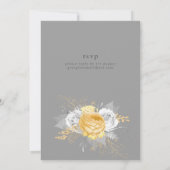 Onze Trouwdag Goud Witte Rozen Zilveren Bladeren M Kaart (Achterkant)