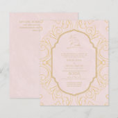 Onze Trouwdag Gouden Lijst Spaans Huwelijks UITNOD (Voorkant / Achterkant)