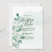 ONZE TROUWdag Groene Spaanse Huwelijks Uitnodiging (Voorkant)