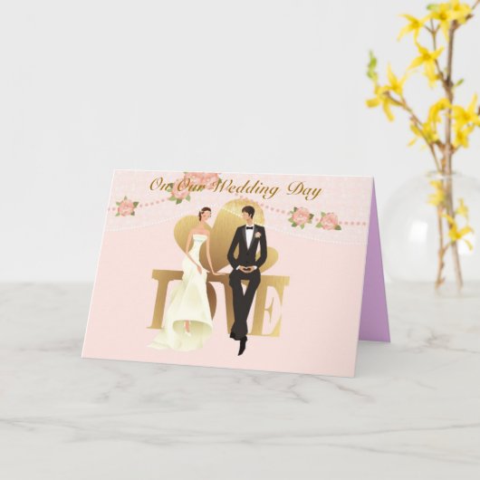 Onze trouwdag kaart (Gele Bloem)