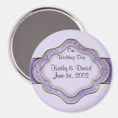 Onze trouwdag (Lila) Magneet (Voorkant / Achterkant)