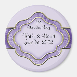 Onze trouwdag (Lila) Magneet