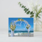 Onze Trouwdag op het Strand Bedankt Briefkaart (Staand voorkant)