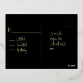 Onze trouwdag paar gouden folie RSVP Folie Feestdagen Briefkaart (Achterkant)