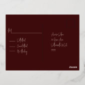 Onze Trouwdag Paar Roos Gold Folie RSVP Folie Feestdagen Briefkaart (Achterkant)