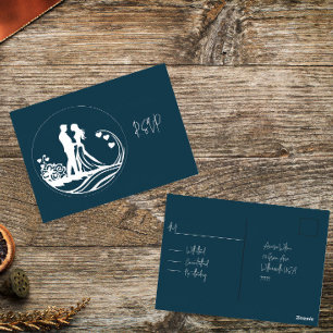 Onze trouwdag paar zilveren folie RSVP Feestdagen Briefkaart