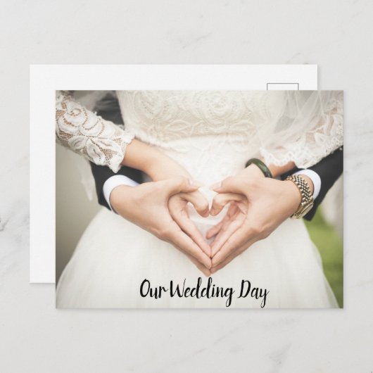 Onze trouwdag uitnodiging Briefkaart (Voorkant / Achterkant)