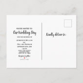 Onze trouwdag uitnodiging Briefkaart (Achterkant)