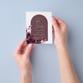 ONZE TROUWDAg Wijnrode Rozen UITNODIGINGEN Flyer (Hand)