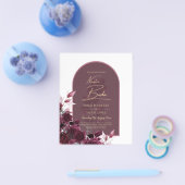 ONZE TROUWDAg Wijnrode Rozen UITNODIGINGEN Flyer (Enkel)