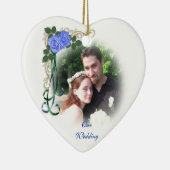 Onze trouwfoto Ornament blauwe rozen (Rechts)