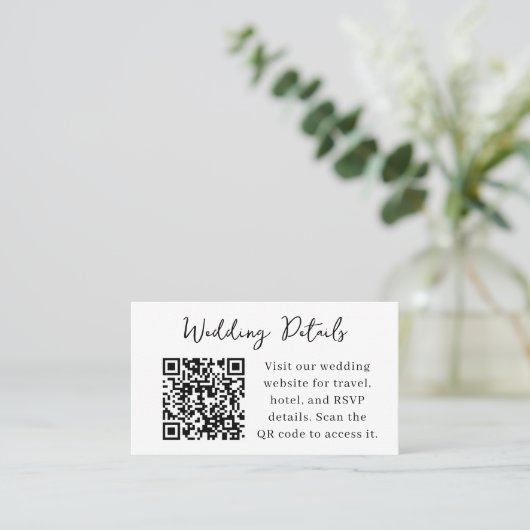 Onze trouwgegevens QR Code Enclosure Kaart Visitekaartje (Staand voorkant)