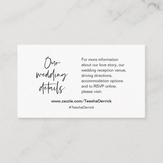 Onze trouwgegevens, website, RSVP, Enclosure Kaart (Voorkant)