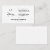 Onze trouwgegevens, website, RSVP, Enclosure Kaart (Voorkant / Achterkant)