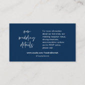 Onze trouwgegevens, website, RSVP, Navy Blue Informatiekaartje (Voorkant)