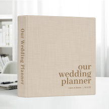 Onze Trouwplanner Eenvoudig Elegant Beige Linnen
