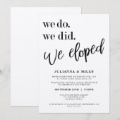 Onze Trouwreceptie na een Elopement Kaart (Voorkant / Achterkant)