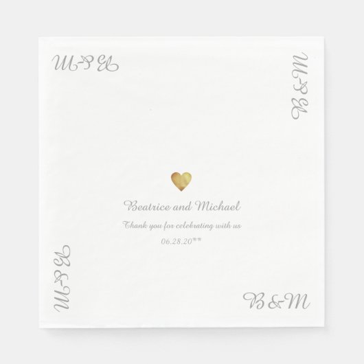 Onze trouwreceptie  servetten (Voorkant)