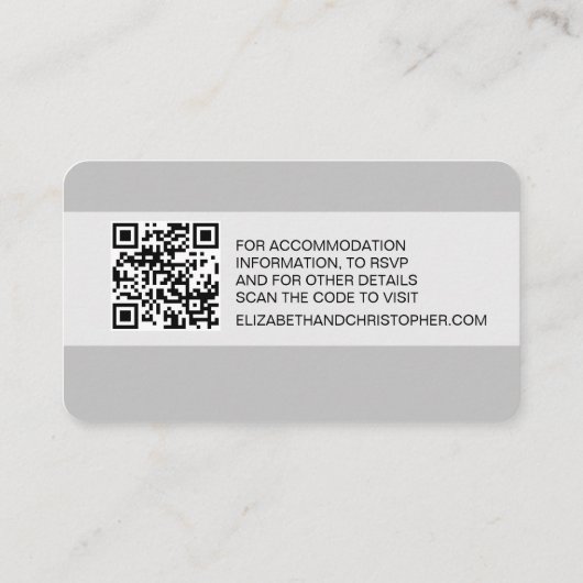 Onze trouwwebsite QR-code aangepaste foto scan hie Informatiekaartje (Achterkant)