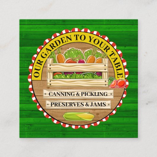 ONZE TUIN NAAR UW TAFELVIERKANT VISITEKAARTJE (Voorkant)