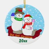 Onze tweede kerst keramisch ornament (Voorkant)