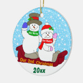 Onze tweede kerst keramisch ornament (Links)