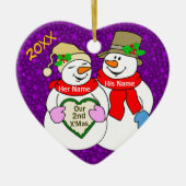 Onze tweede kerst keramisch ornament (Voorkant)