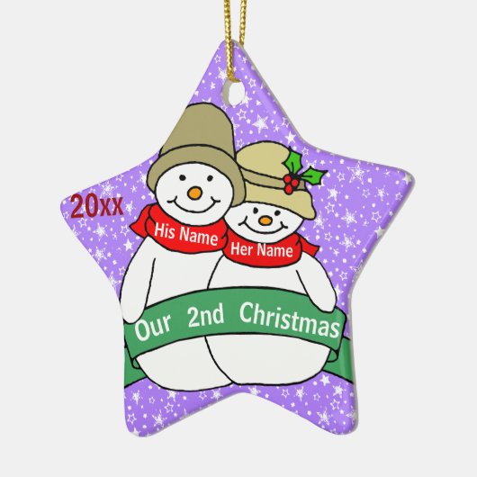 Onze tweede kerst keramisch ornament (Links)