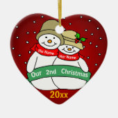 Onze tweede kerst keramisch ornament (Voorkant)