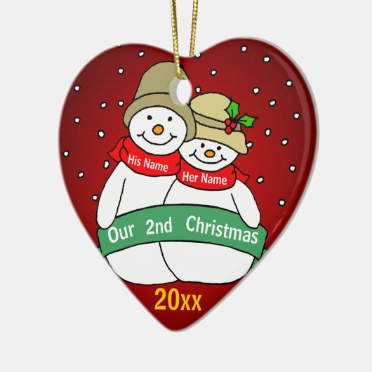 Onze tweede kerst keramisch ornament (Links)