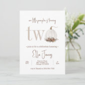 Onze tweede uitnodiging voor een kleine pompoen (Staand voorkant)