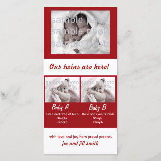 Onze tweeling is er! aankondiging