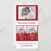 Onze tweeling is er! aankondiging (Voorkant)