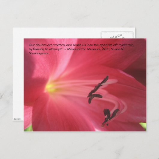 Onze twijfels zijn verraders en maken ons ... briefkaart (Voorkant / Achterkant)