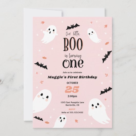 Onze uitnodiging van de eerste verjaardag van de k (Voorkant)