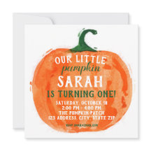Onze uitnodiging van de kleine pomkin Birthday