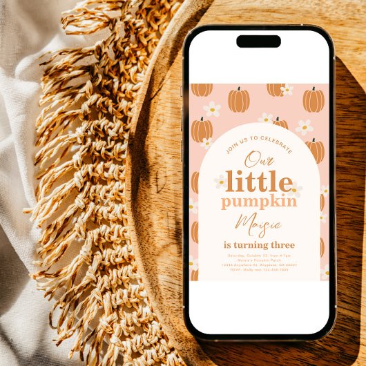 Onze uitnodiging van de kleine pomkin Birthday