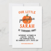 Onze uitnodiging van de kleine pomkin Birthday (Voorkant)