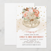 Onze uitnodiging van de kleine pomkin Birthday (Voorkant / Achterkant)