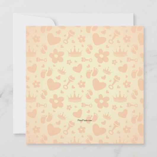 Onze uitnodiging van het Baby shower van Little Pr (Achterkant)