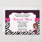 Onze uitnodiging van Little Diva Birthday (Voorkant)