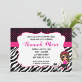 Onze uitnodiging van Little Diva Birthday (Staand voorkant)