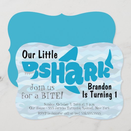 Onze uitnodiging voor de eerste verjaardag van onz (Voorkant / Achterkant)