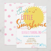 Onze uitnodiging voor de 'Little Sunshine Birthday (Voorkant / Achterkant)