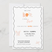 Onze uitnodiging voor de verjaardag van het kleine (Voorkant)