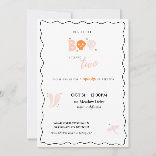 Onze uitnodiging voor de verjaardag van het kleine (Voorkant)