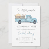 Onze uitnodiging voor een kleine pompoen/blauwe tr (Voorkant)