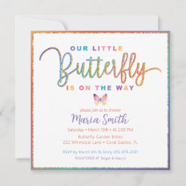 Onze uitnodiging voor het Little Butterfly Baby sh